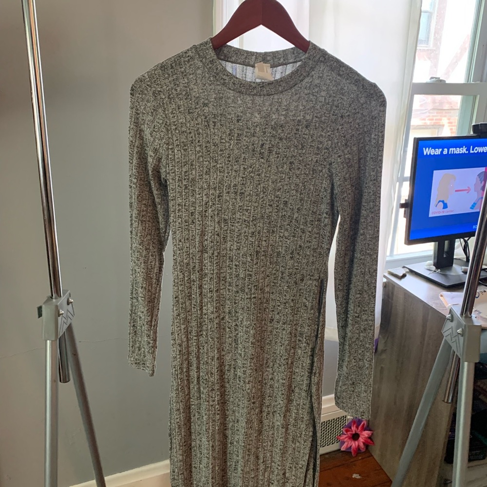 Ribbed Grey Dress